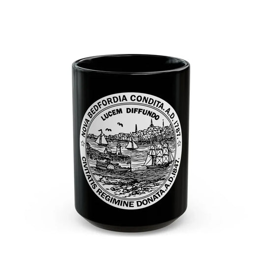 Seal of New Bedford Massachusetts - Black Coffee Mug 15oz - Go Mug Yourself