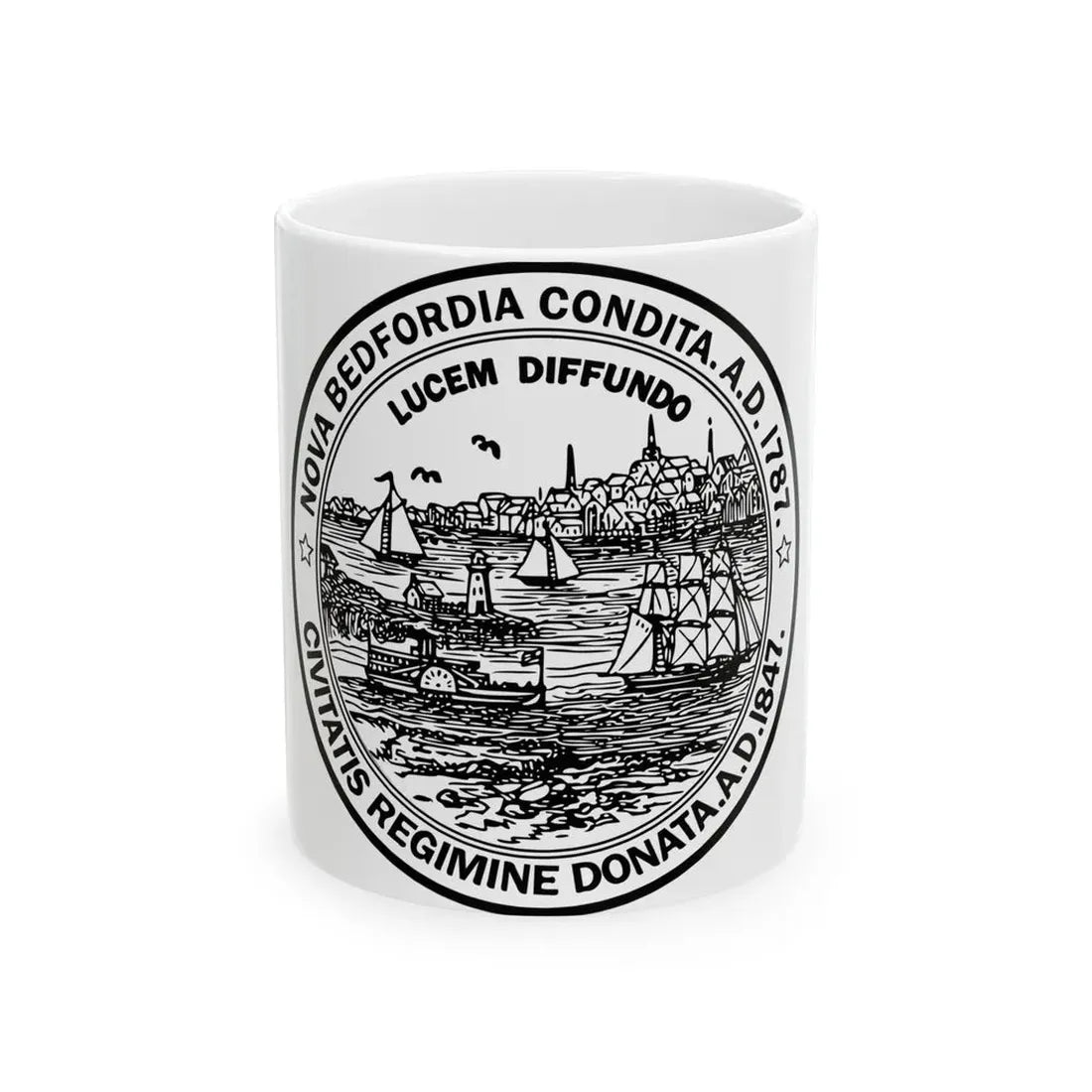 Seal of New Bedford Massachusetts - White Coffee Mug 11oz - Go Mug Yourself
