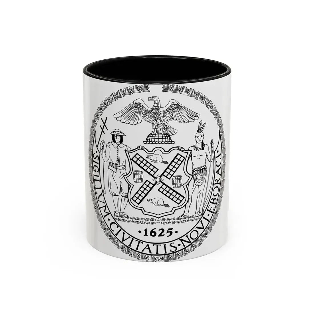 Seal of New York City BW - Accent Coffee Mug 11oz Black - Go Mug Yourself