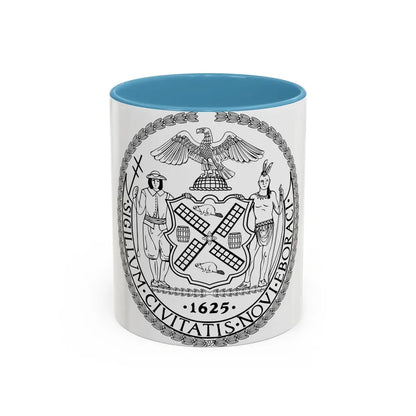 Seal of New York City BW - Accent Coffee Mug 11oz Light Blue - Go Mug Yourself