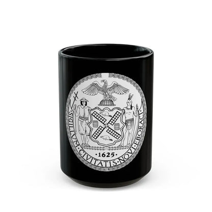 Seal of New York City BW - Black Coffee Mug 15oz - Go Mug Yourself