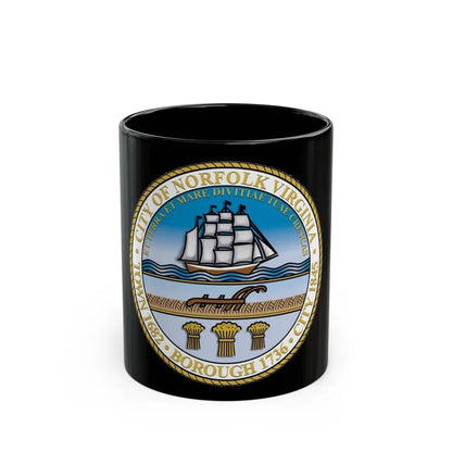 Seal of Norfolk Virginia - Black Coffee Mug 11oz - Go Mug Yourself