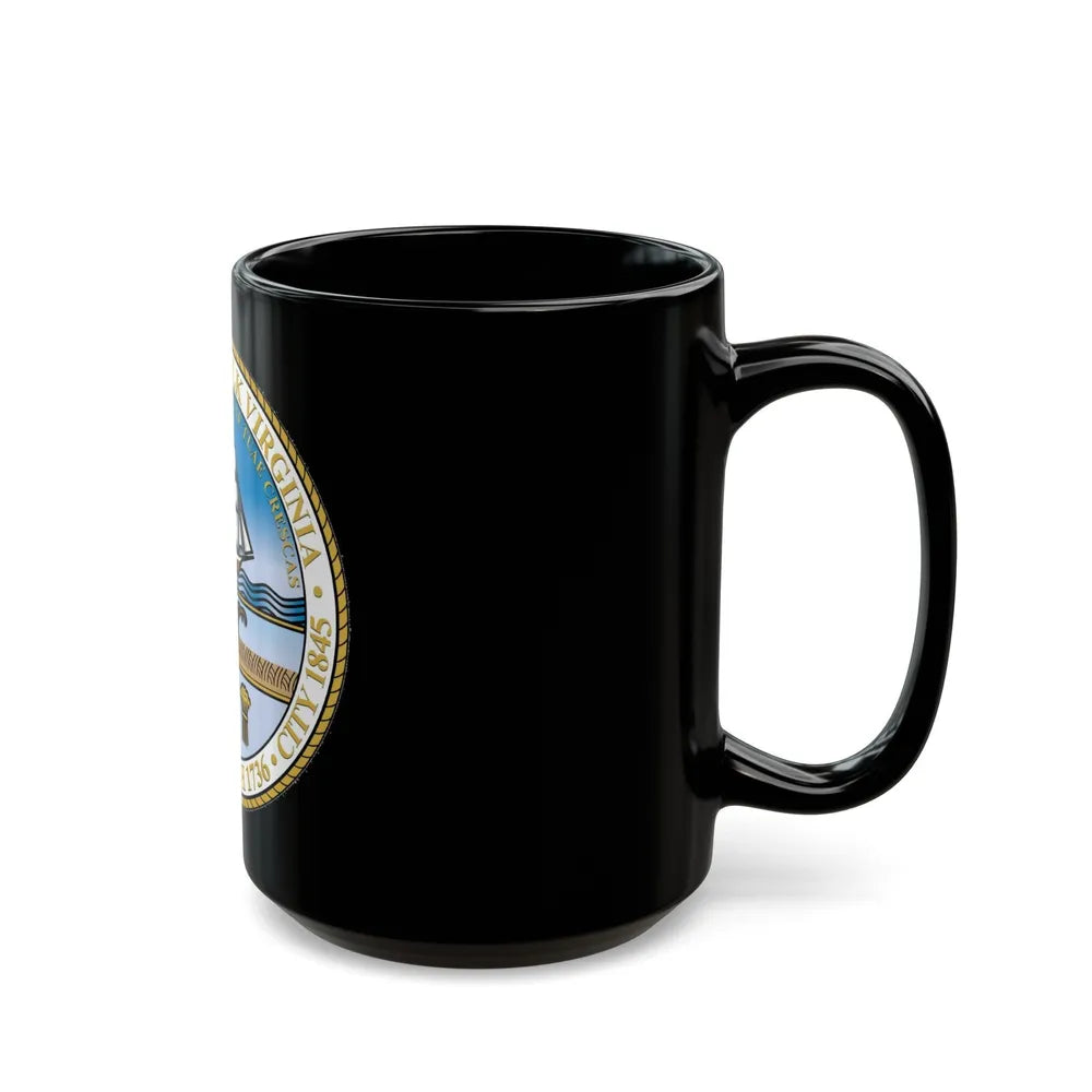 Seal of Norfolk Virginia - Black Coffee Mug-Go Mug Yourself