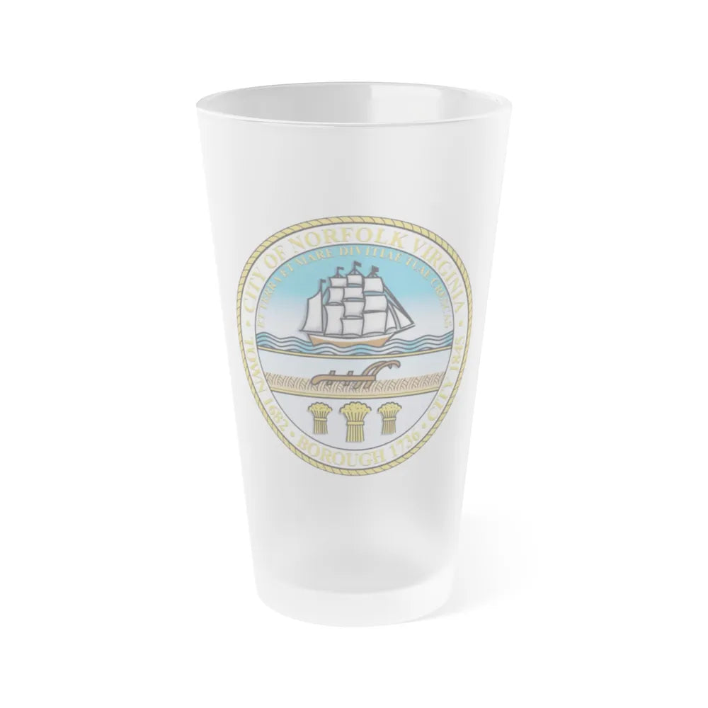 Seal of Norfolk Virginia - Frosted Pint Glass 16oz-16oz-Frosted-Go Mug Yourself