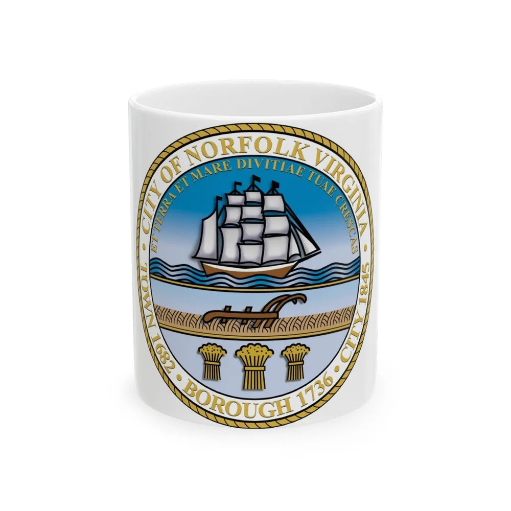 Seal of Norfolk Virginia - White Coffee Mug-11oz-Go Mug Yourself