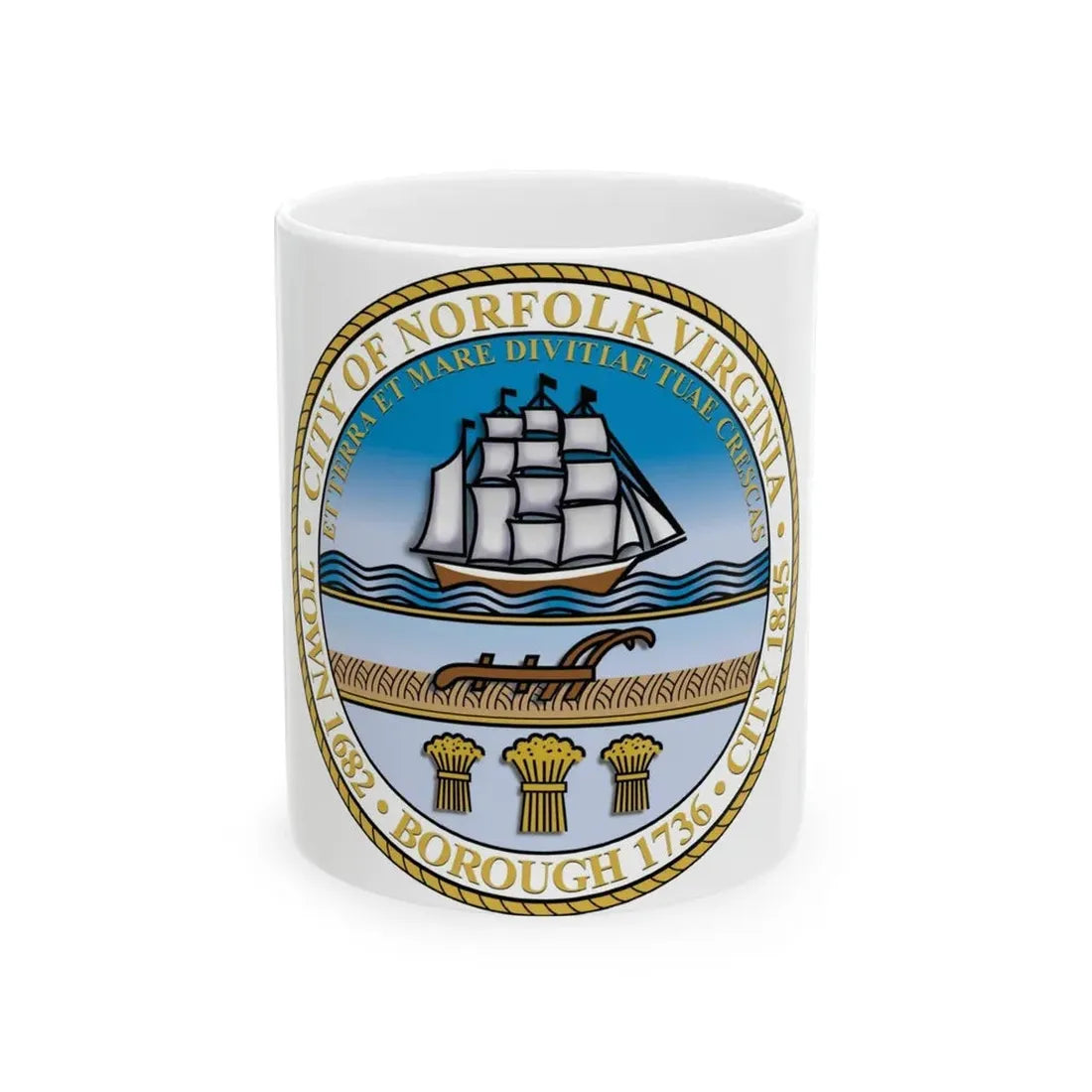 Seal of Norfolk Virginia - White Coffee Mug 11oz - Go Mug Yourself