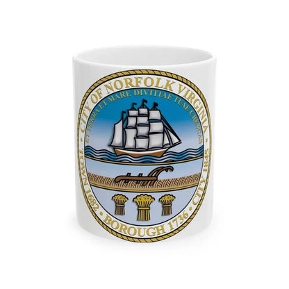 Seal of Norfolk Virginia - White Coffee Mug 11oz - Go Mug Yourself