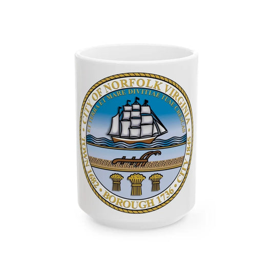 Seal of Norfolk Virginia - White Coffee Mug-15oz-Go Mug Yourself