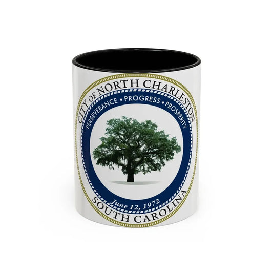 Seal of North Charleston South Carolina - Accent Coffee Mug 11oz Black - Go Mug Yourself