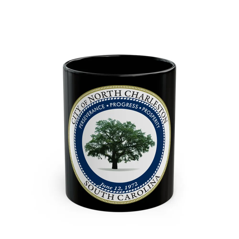 Seal of North Charleston South Carolina - Black Coffee Mug-11oz-Go Mug Yourself