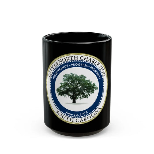 Seal of North Charleston South Carolina - Black Coffee Mug-15oz-Go Mug Yourself