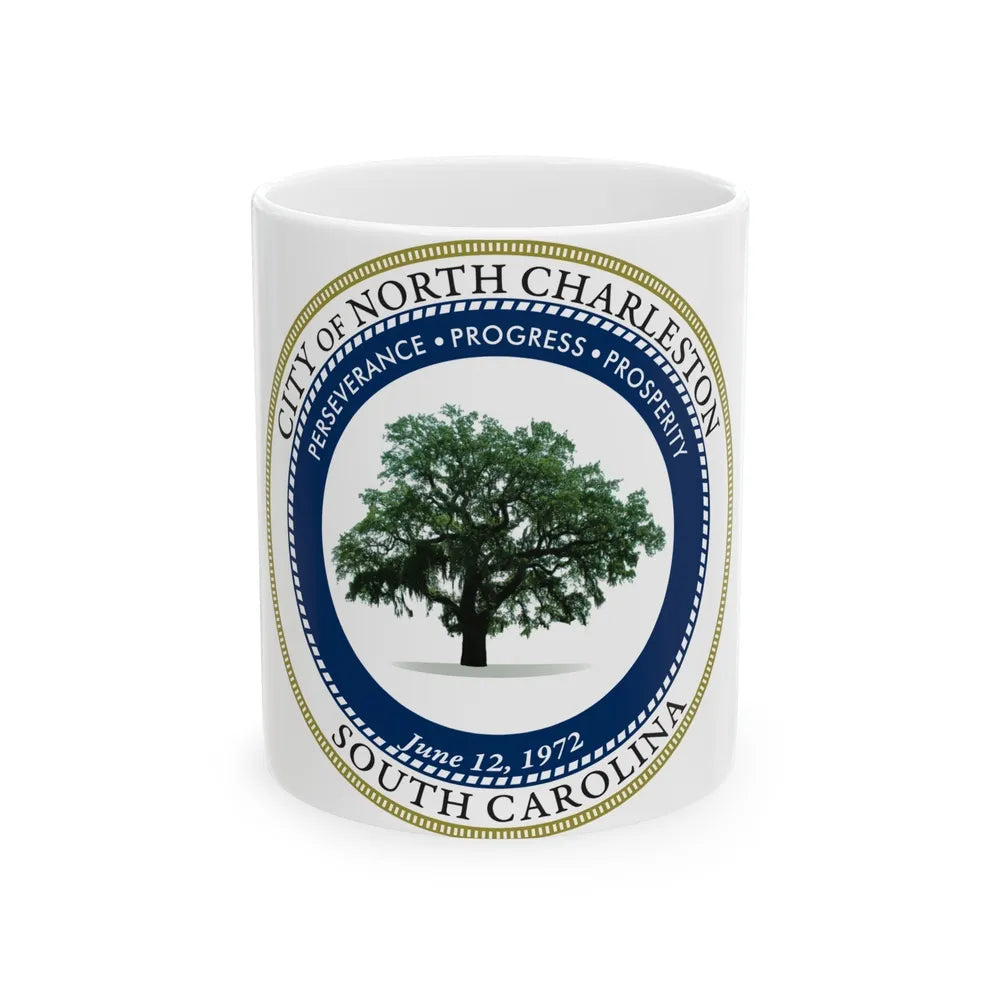 Seal of North Charleston South Carolina - White Coffee Mug-11oz-Go Mug Yourself