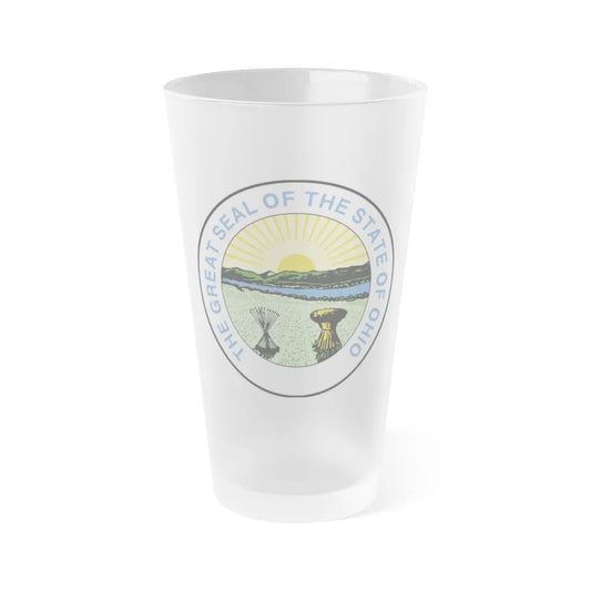 Seal of Ohio 1967 1996 - Frosted Pint Glass 16oz-16oz-Frosted-Go Mug Yourself