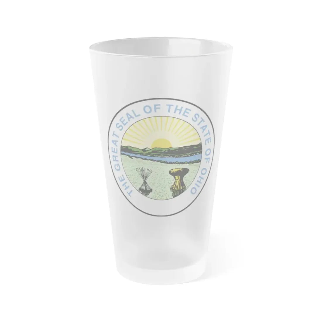 Seal of Ohio 1967 1996 - Frosted Pint Glass 16oz 16oz Frosted - Go Mug Yourself