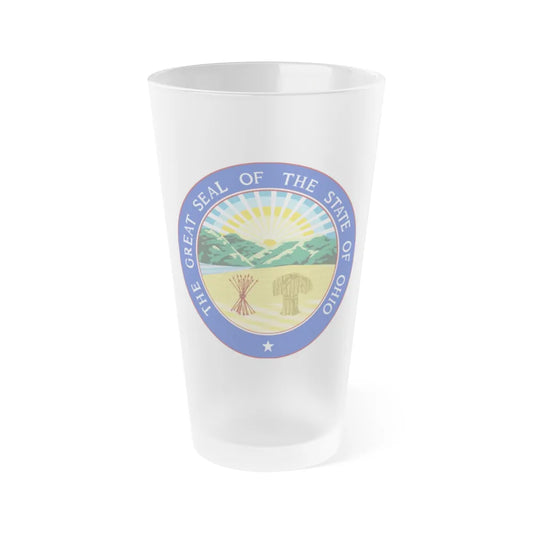 Seal of Ohio - Frosted Pint Glass 16oz-16oz-Frosted-Go Mug Yourself