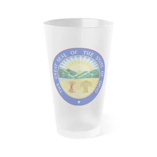 Seal of Ohio - Frosted Pint Glass 16oz 16oz Frosted - Go Mug Yourself