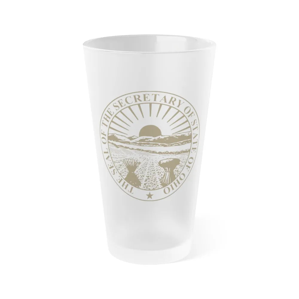 Seal of Ohio Secretary of State - Frosted Pint Glass 16oz-16oz-Frosted-Go Mug Yourself