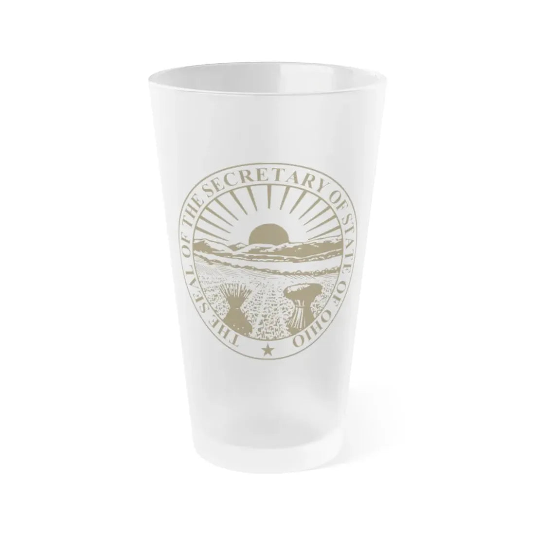 Seal of Ohio Secretary of State - Frosted Pint Glass 16oz 16oz Frosted - Go Mug Yourself