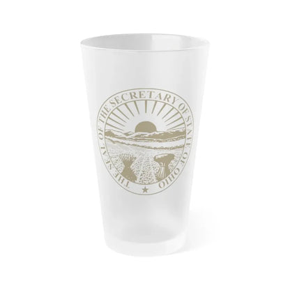 Seal of Ohio Secretary of State - Frosted Pint Glass 16oz 16oz Frosted - Go Mug Yourself