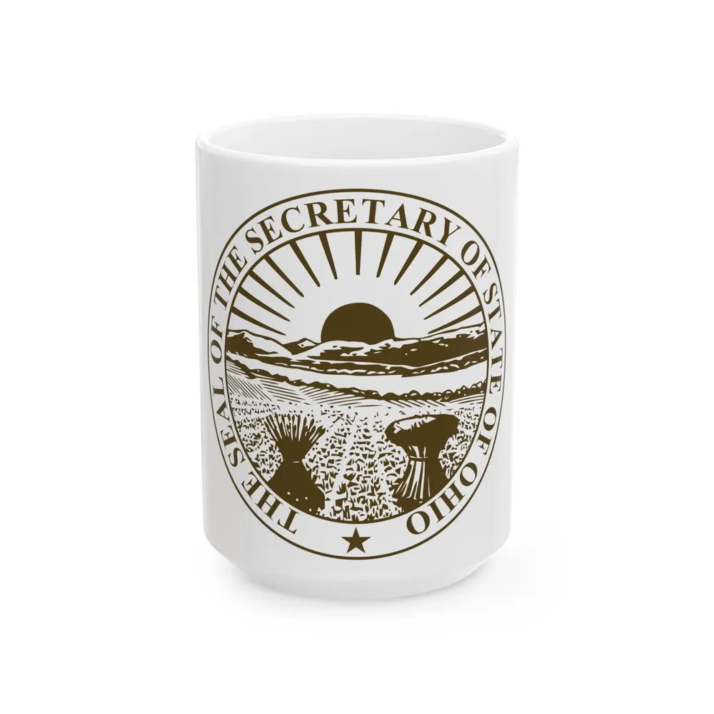 Seal of Ohio Secretary of State - White Coffee Mug-15oz-Go Mug Yourself