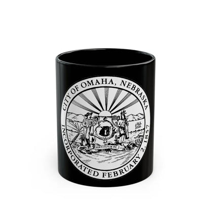 Seal of Omaha Nebraska - Black Coffee Mug-11oz-Go Mug Yourself