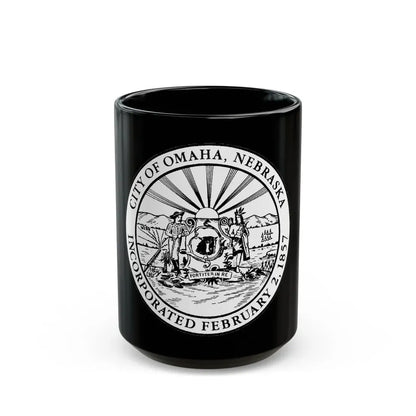Seal of Omaha Nebraska - Black Coffee Mug 15oz - Go Mug Yourself