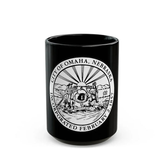 Seal of Omaha Nebraska - Black Coffee Mug 15oz - Go Mug Yourself