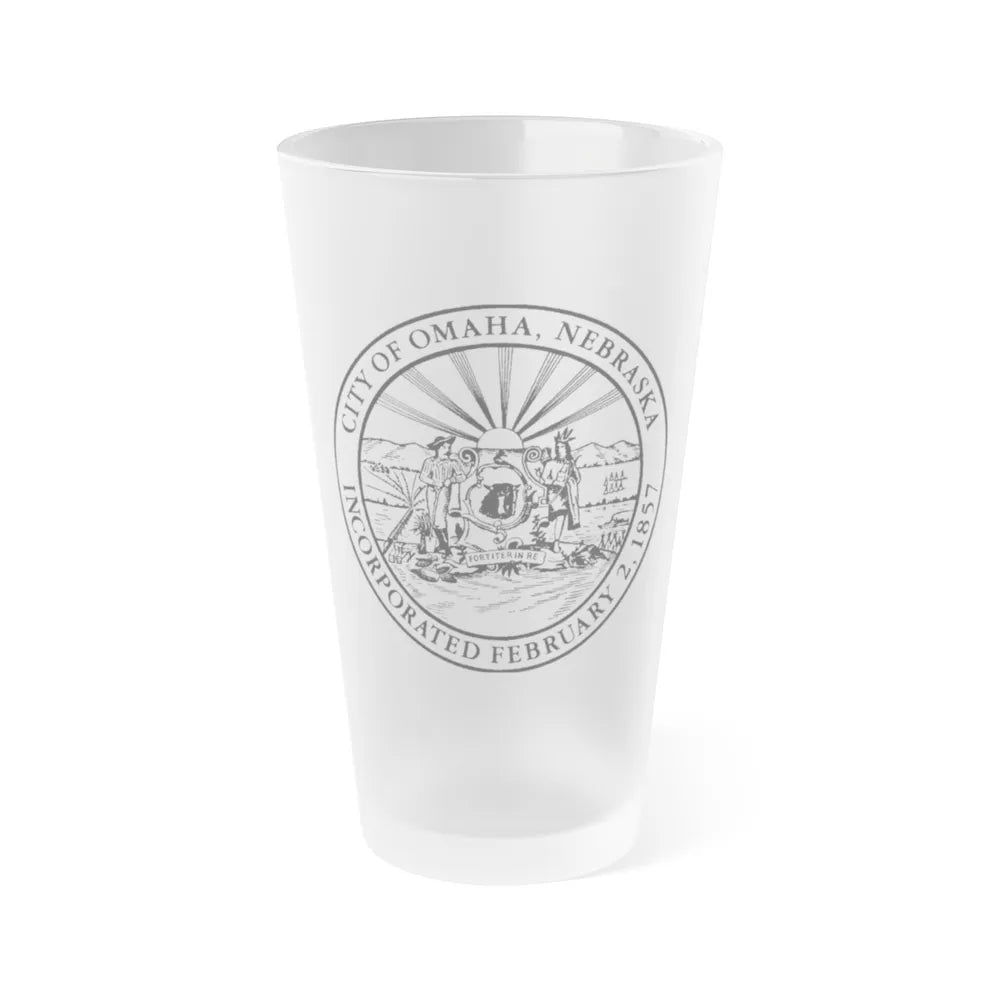 Seal of Omaha Nebraska - Frosted Pint Glass 16oz-16oz-Frosted-Go Mug Yourself