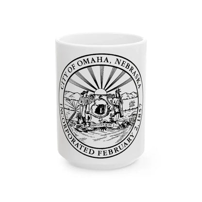 Seal of Omaha Nebraska - White Coffee Mug 15oz - Go Mug Yourself