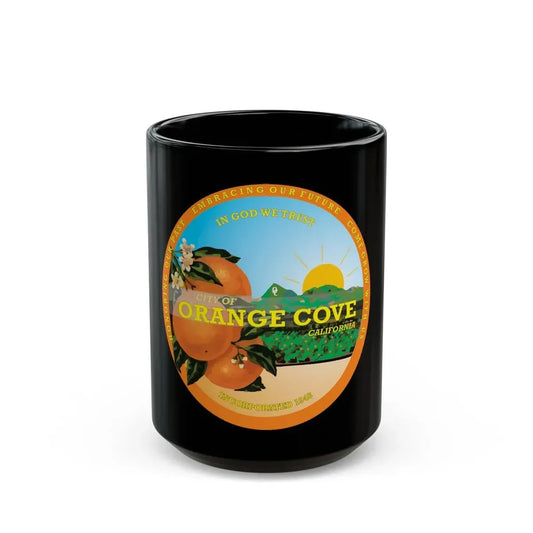 Seal of Orange Cove California - Black Coffee Mug 15oz - Go Mug Yourself