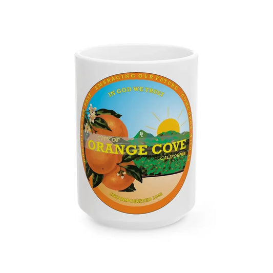 Seal of Orange Cove California - White Coffee Mug 15oz - Go Mug Yourself