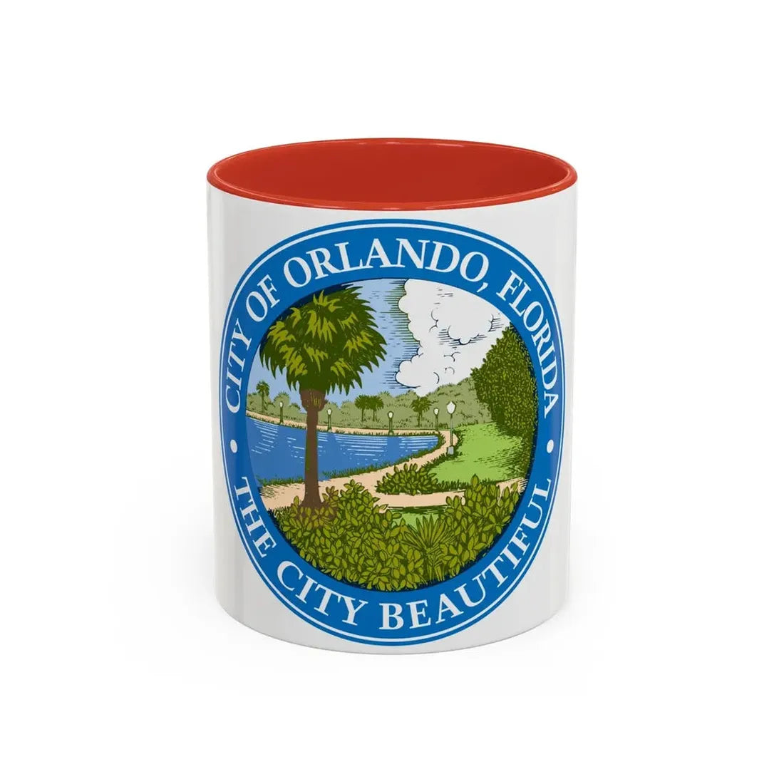 Seal of Orlando Florida - Accent Coffee Mug 11oz Red - Go Mug Yourself