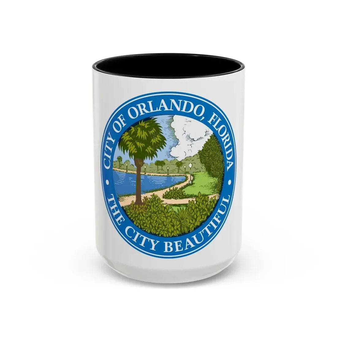 Seal of Orlando Florida - Accent Coffee Mug 15oz Black - Go Mug Yourself
