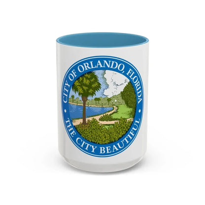 Seal of Orlando Florida - Accent Coffee Mug 15oz Light Blue - Go Mug Yourself