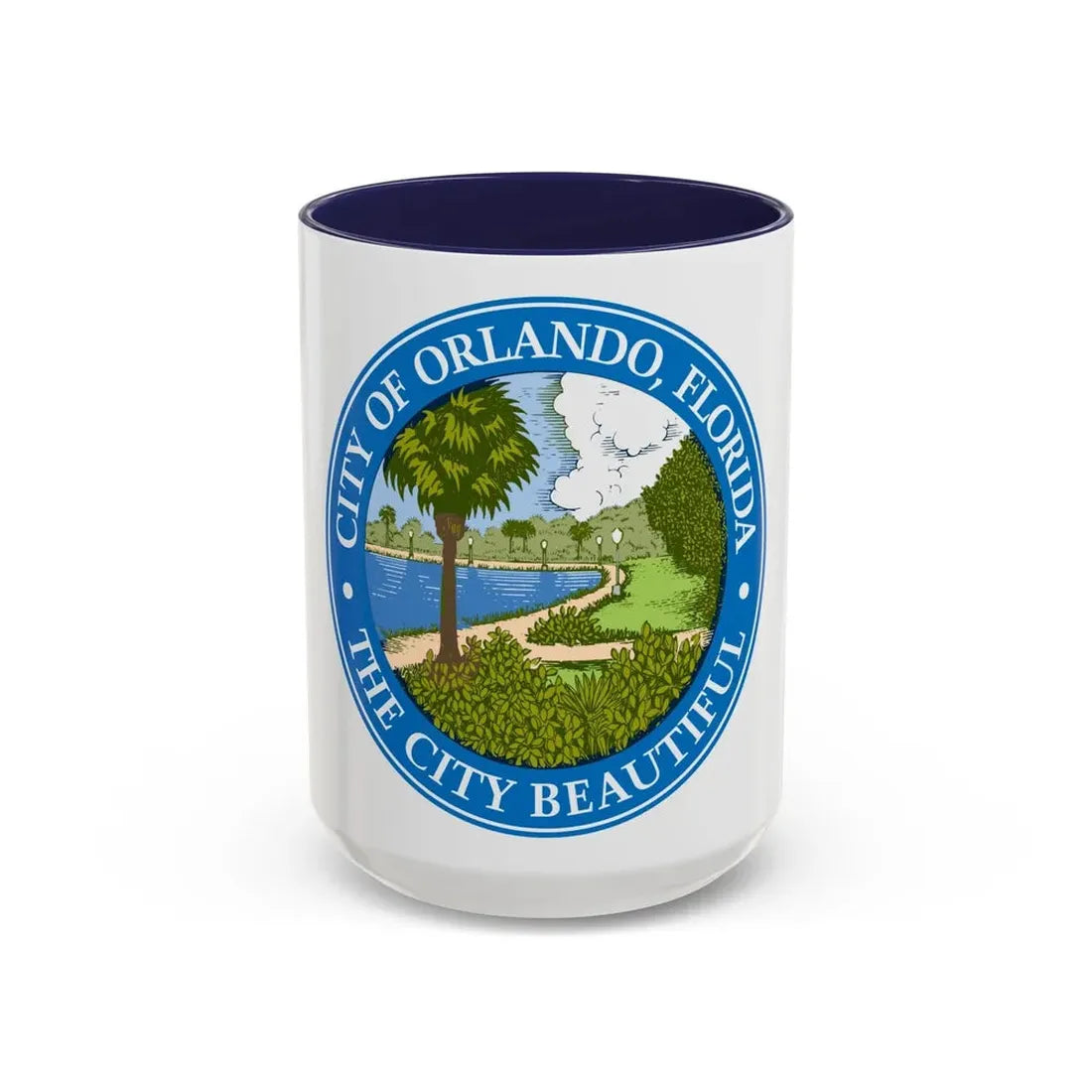 Seal of Orlando Florida - Accent Coffee Mug 15oz Navy - Go Mug Yourself