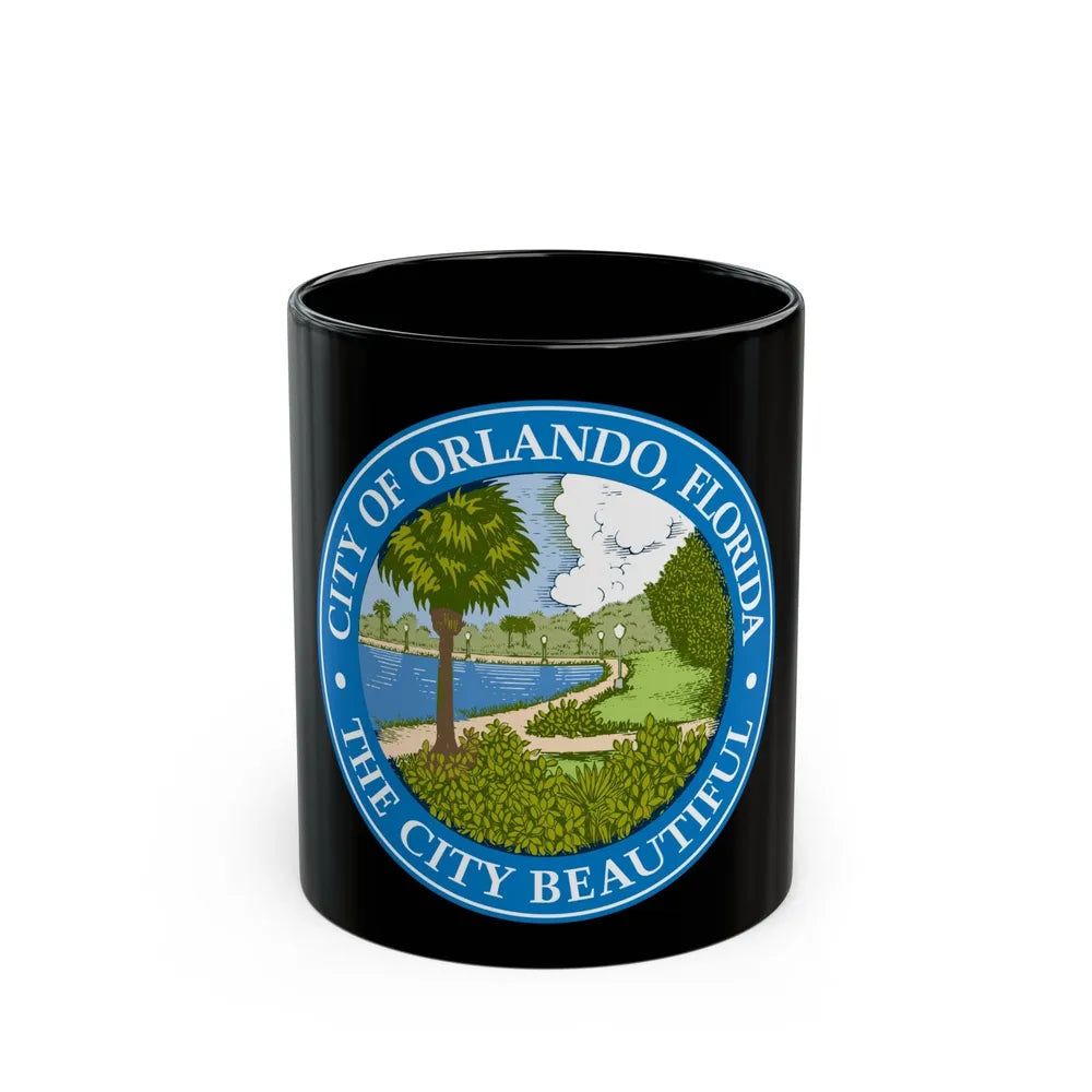 Seal of Orlando Florida - Black Coffee Mug-11oz-Go Mug Yourself