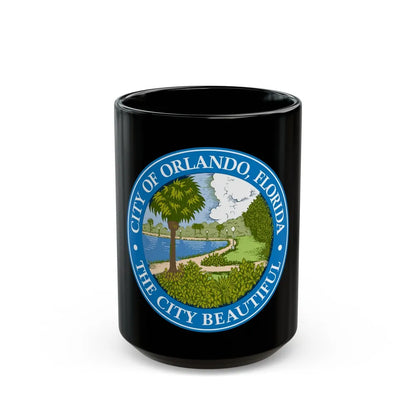 Seal of Orlando Florida - Black Coffee Mug-15oz-Go Mug Yourself