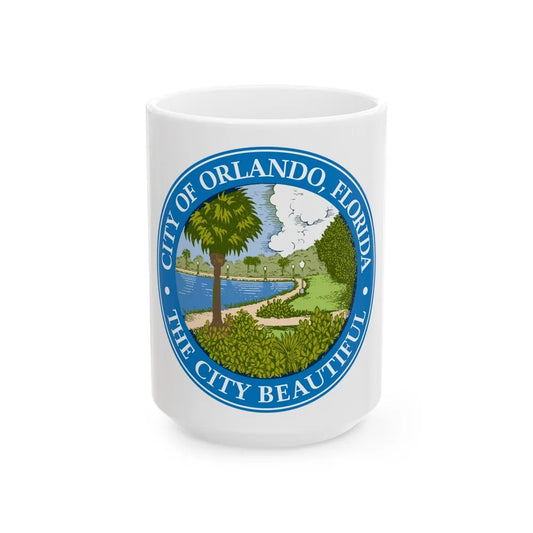 Seal of Orlando Florida - White Coffee Mug-15oz-Go Mug Yourself