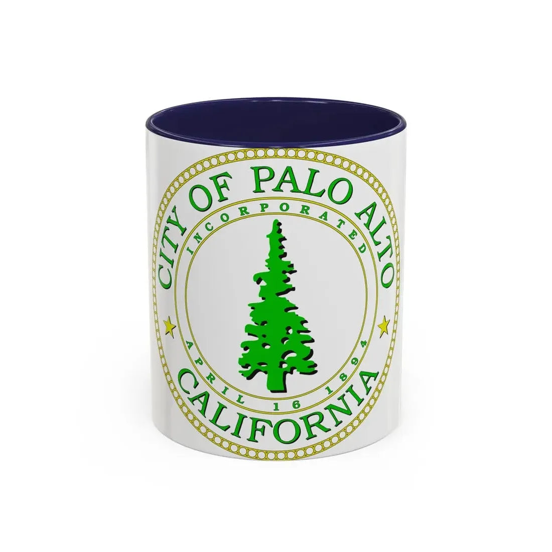 Seal of Palo Alto California - Accent Coffee Mug 11oz Navy - Go Mug Yourself