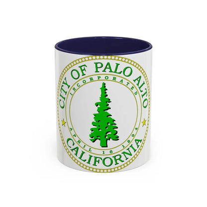 Seal of Palo Alto California - Accent Coffee Mug 11oz Navy - Go Mug Yourself