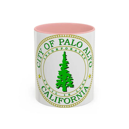 Seal of Palo Alto California - Accent Coffee Mug 11oz Pink - Go Mug Yourself