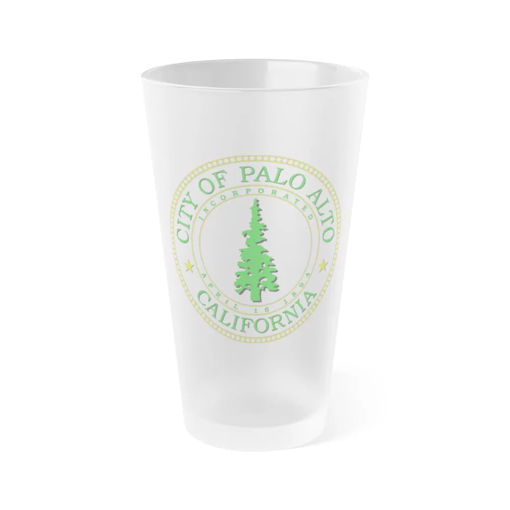 Seal of Palo Alto California - Frosted Pint Glass 16oz-16oz-Frosted-Go Mug Yourself