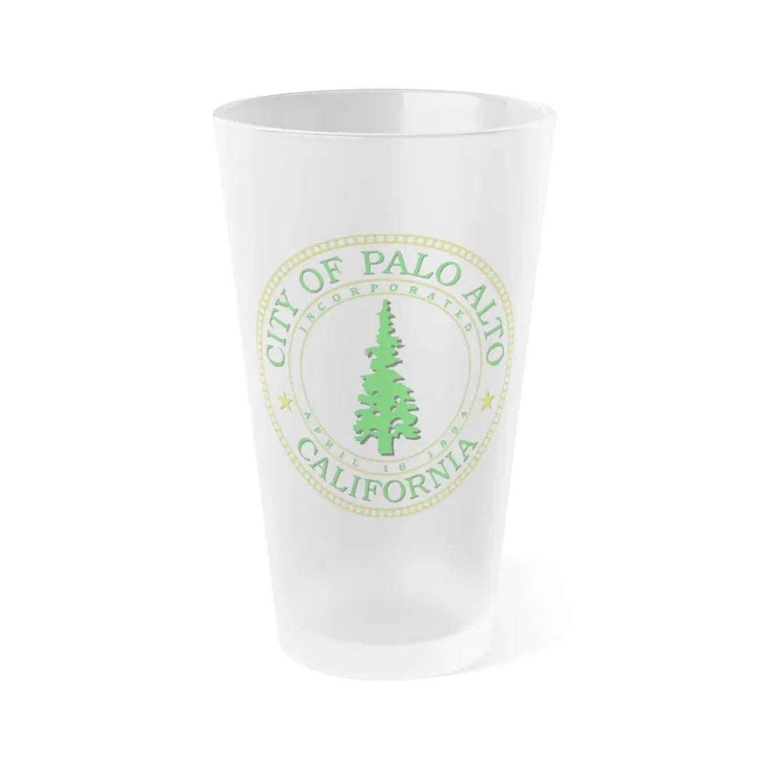Seal of Palo Alto California - Frosted Pint Glass 16oz 16oz Frosted - Go Mug Yourself