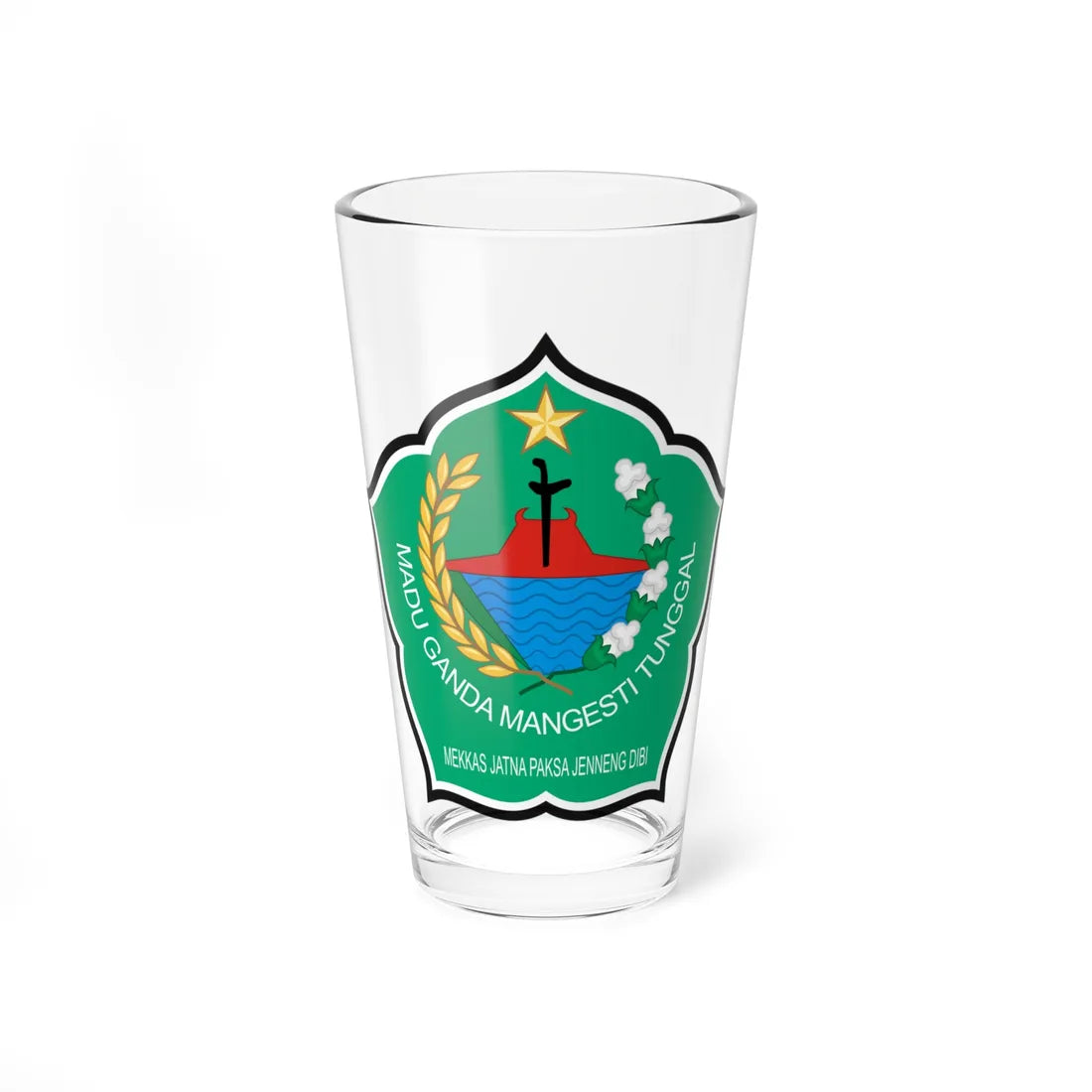 Seal of Pamekasan Regency (Indonesia) (Coat of Arms) Pint Glass 16oz 16oz - Go Mug Yourself