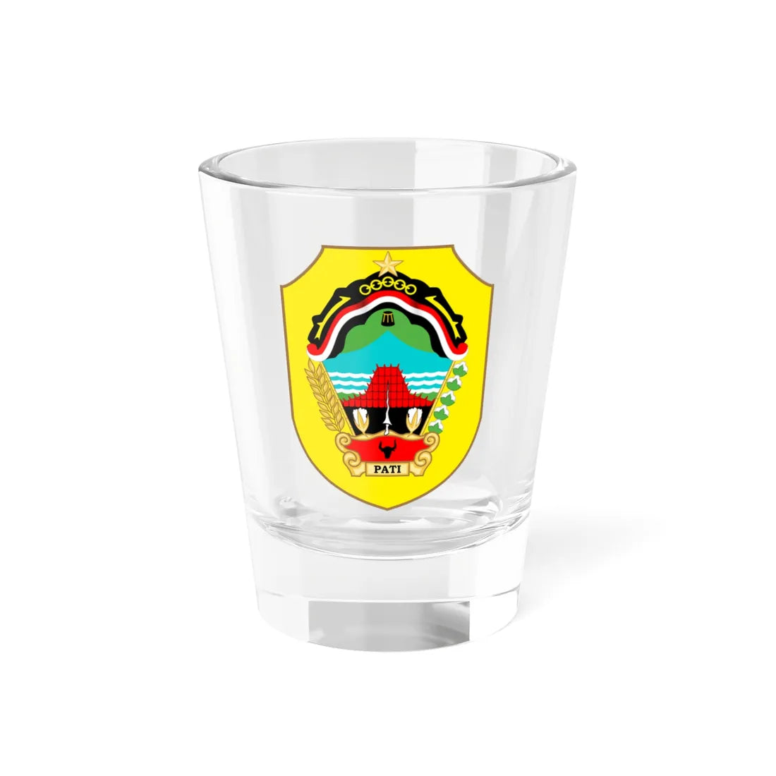 Seal of Pati Regency (Indonesia) (Coat of Arms) Shot Glass 1.5oz 1.5oz - Go Mug Yourself