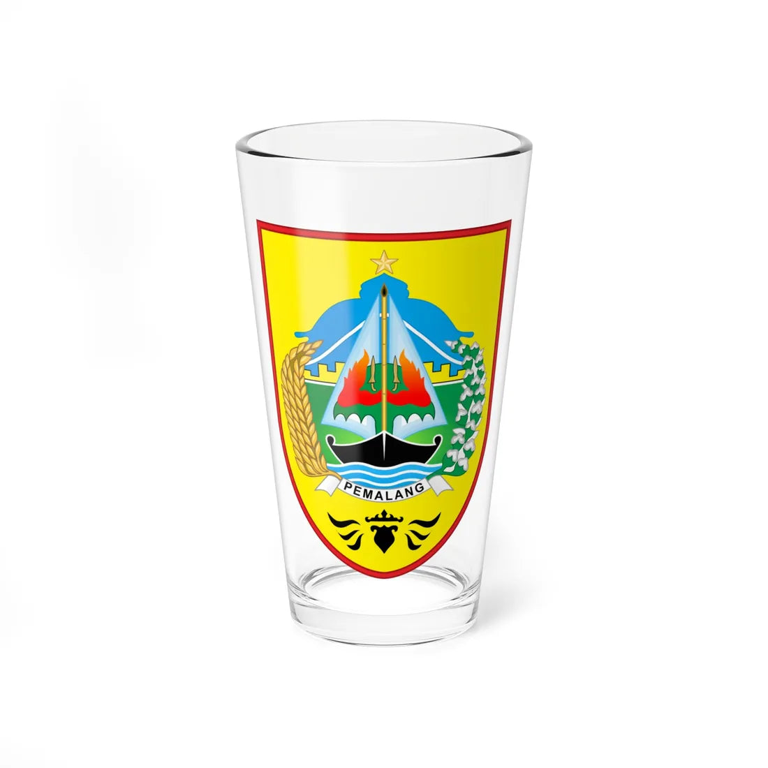 Seal of Pemalang Regency (Indonesia) (Coat of Arms) Pint Glass 16oz 16oz - Go Mug Yourself