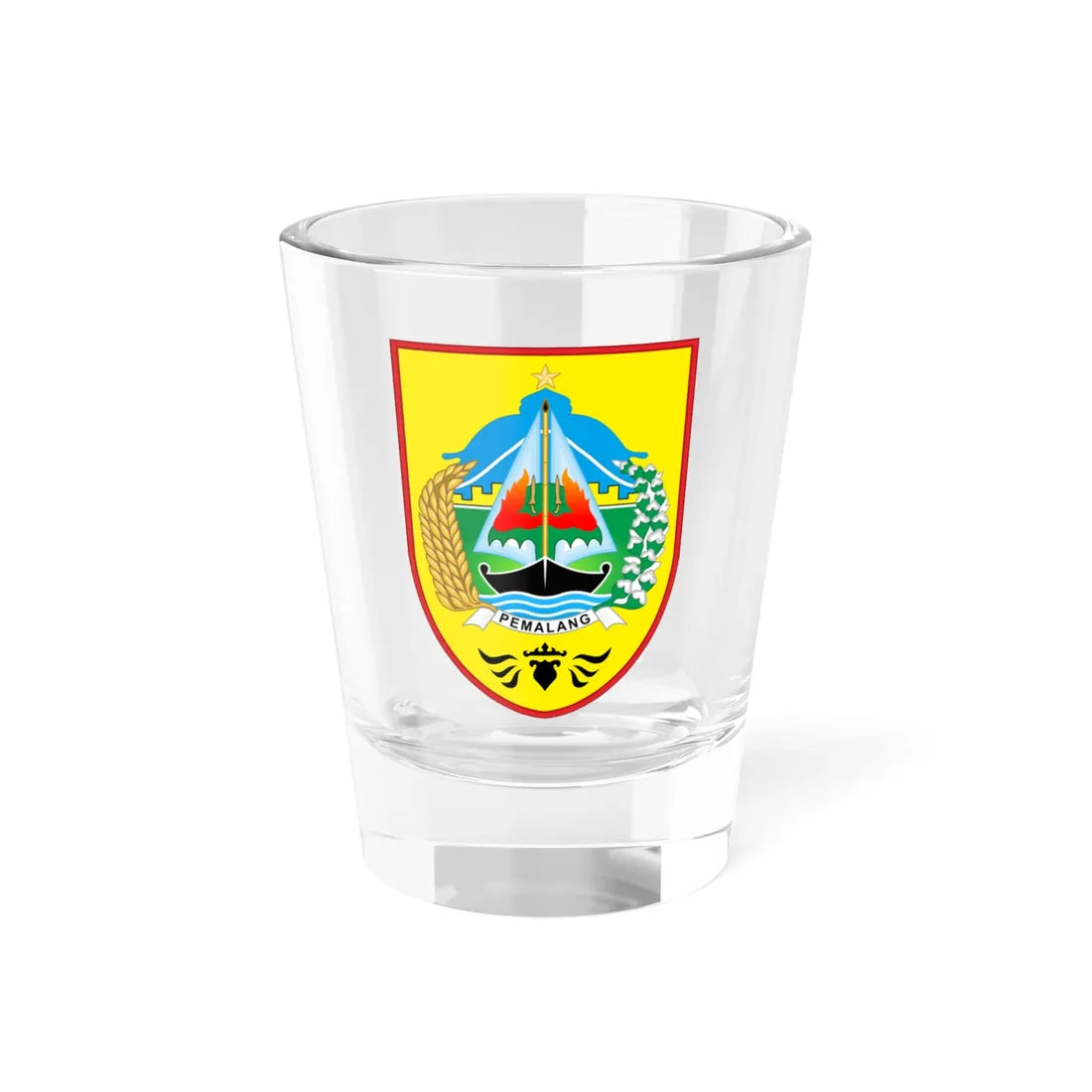 Seal of Pemalang Regency (Indonesia) (Coat of Arms) Shot Glass 1.5oz 1.5oz - Go Mug Yourself