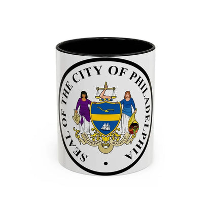 Seal of Philadelphia Pennsylvania - Accent Coffee Mug 11oz Black - Go Mug Yourself