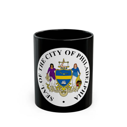 Seal of Philadelphia Pennsylvania - Black Coffee Mug-11oz-Go Mug Yourself