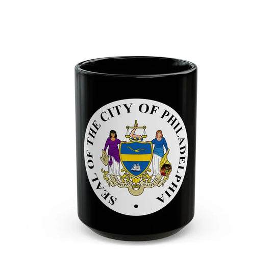 Seal of Philadelphia Pennsylvania - Black Coffee Mug 15oz - Go Mug Yourself